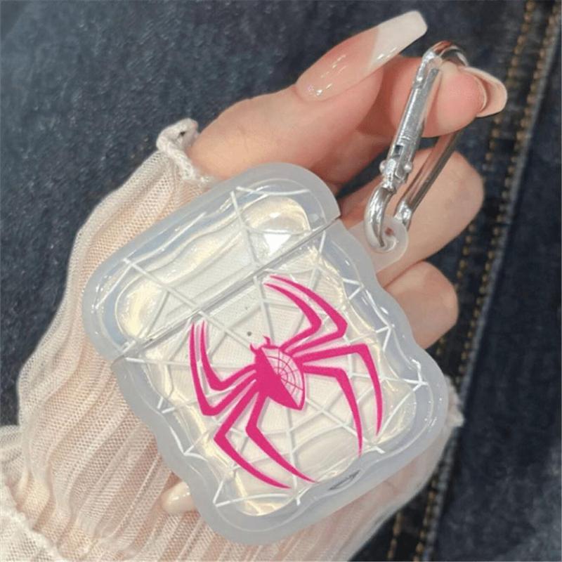 Cartoon Spider Pattern Earphone Case, Transparent Earphone Protective Cover, Earphone Accessories Compatible with AirPods Pro