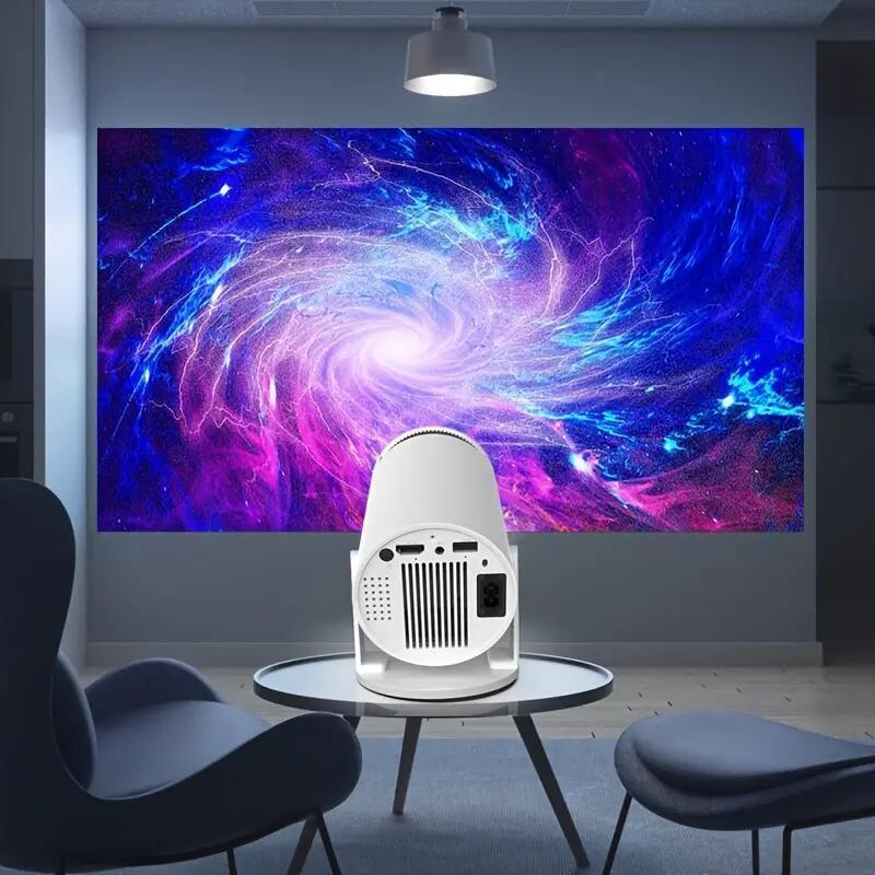 Projector, home HD intelligent projector, portable mobile bedroom home theater, Wired projection screen #125 Audio Bluetooth