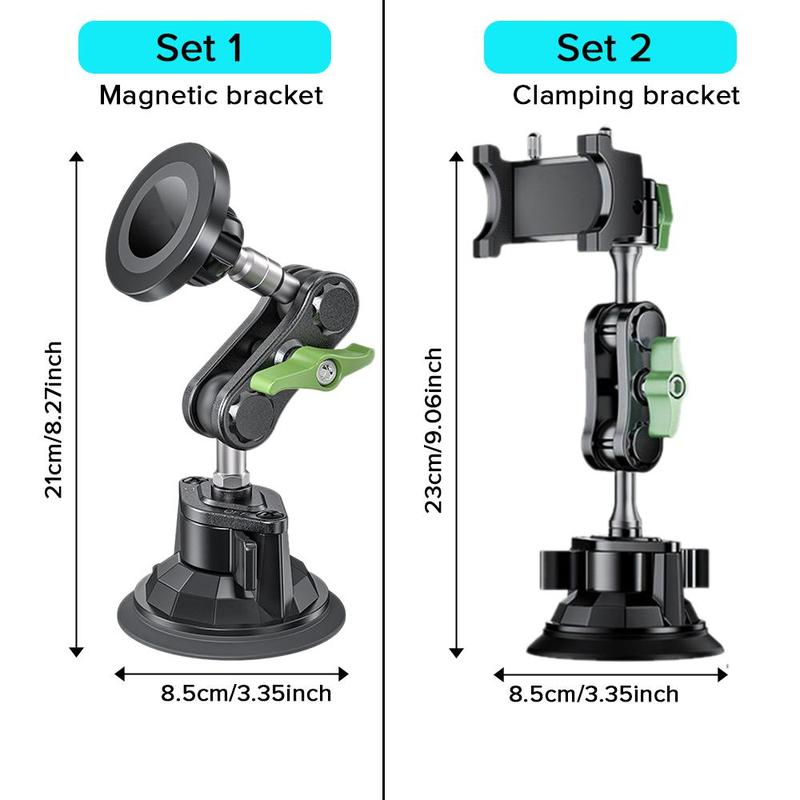 Folding Magnetic Car Phone Holder, 360° Rotation Adjustable Navigation Bracket Stronger Suction Dashboard Mount, Universal Cell Phone Holder