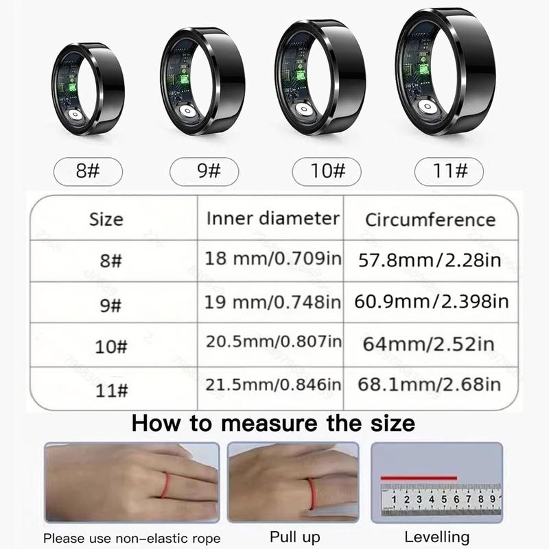 Smart Ring, Fitness Tracker with Charging Case, 1 Count Fitness Sleep Heart Rate Blood Oxygen Tracker, Waterproof Smart Fashionable Ring for Men and Women Gift