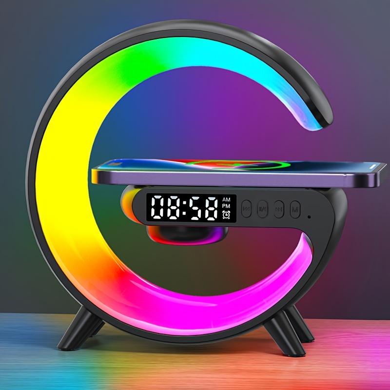 Wireless Speakers With Wireless Fast Charging, Bar Smart Light, Sunrise Alarm Clock, Wake Up Light For Bedrooms, Energize Your Mornings: Smart RGB Speaker Lamp With Sunrise Alarm & Fast Wireless Charging - Ideal For Bedrooms, Dorms, Gifts