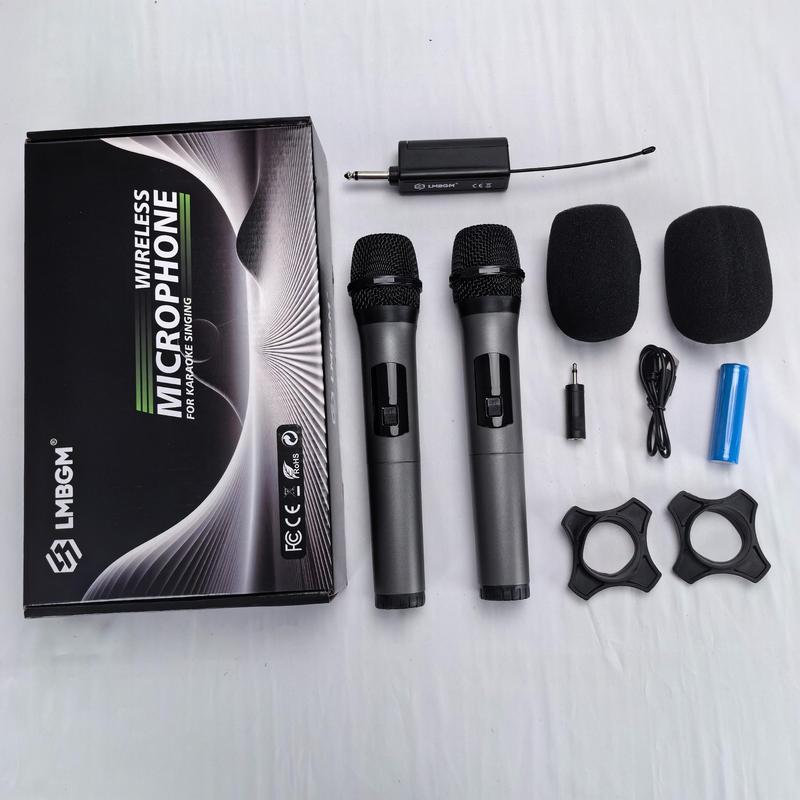 Wireless Microphone, Rechargeable Handheld Microphone, KTV Handheld Microphone System, Rechargeable Mic, Professional Microphone Wireless for Home KTV Party, Karaoke Microphone