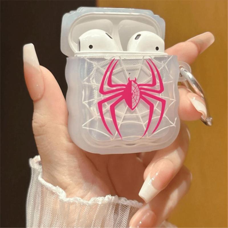 Cartoon Spider Pattern Earphone Case, Transparent Earphone Protective Cover, Earphone Accessories Compatible with AirPods Pro