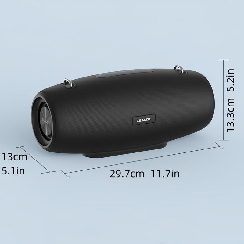 Wireless Speaker, Portable Bluetooth-compatible Speaker with Shoulder Strap, Waterproof Speaker with 60W Loud Stereo Sound for Outdoor Party Beach Camping