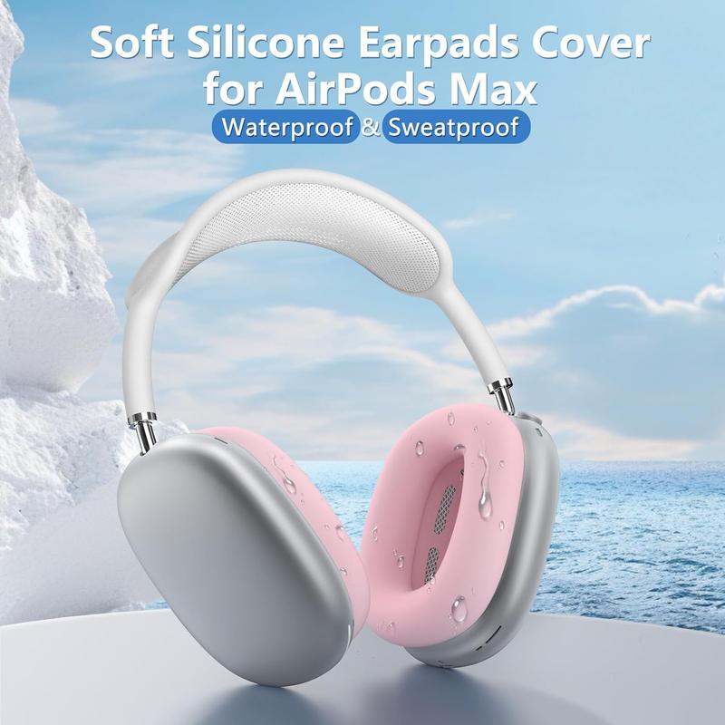 Ear Pads Case Cover for AirPods Max Headphones Cushions, Sweatproof, Anti-Scratch Accessories Soft  Protector for  AirPods Max (Pink)