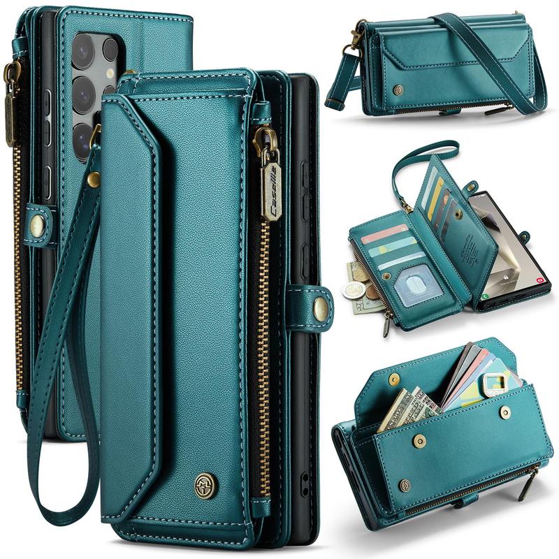 CaseMe Crossbody Phone Case with Card Slot (1 Count), Phone Wallet Case with Zipper, Phone Accessories for Samsung Galaxy S24 UltraS23 FE S10 Plus, Smartphone Case