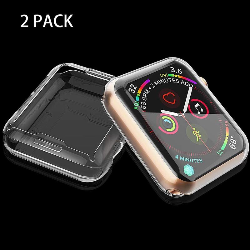 [2-Pack] 40mm Case for Apple Watch SE 2023   Series 6   SE Series 5   Series 4 Screen Protector, Overall Protective Case TPU HD Ultra-Thin Cover for iWatch, 2 Transparent Accessories Wearable Accessories Wearable Protection Handheld