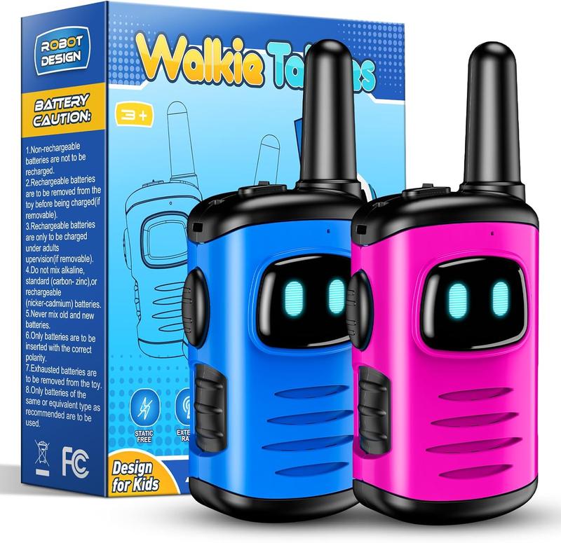 Toys for 3-8 Year Old Girls:  Mini Robots Walkies Talkies 2 Pack Halloween Christmas Birthday Gifts for 3 4 5 6-8 Year Old Girls Boys Camping Hiking Toys for 6 7 8-10 Year Old Girl Boy Kid