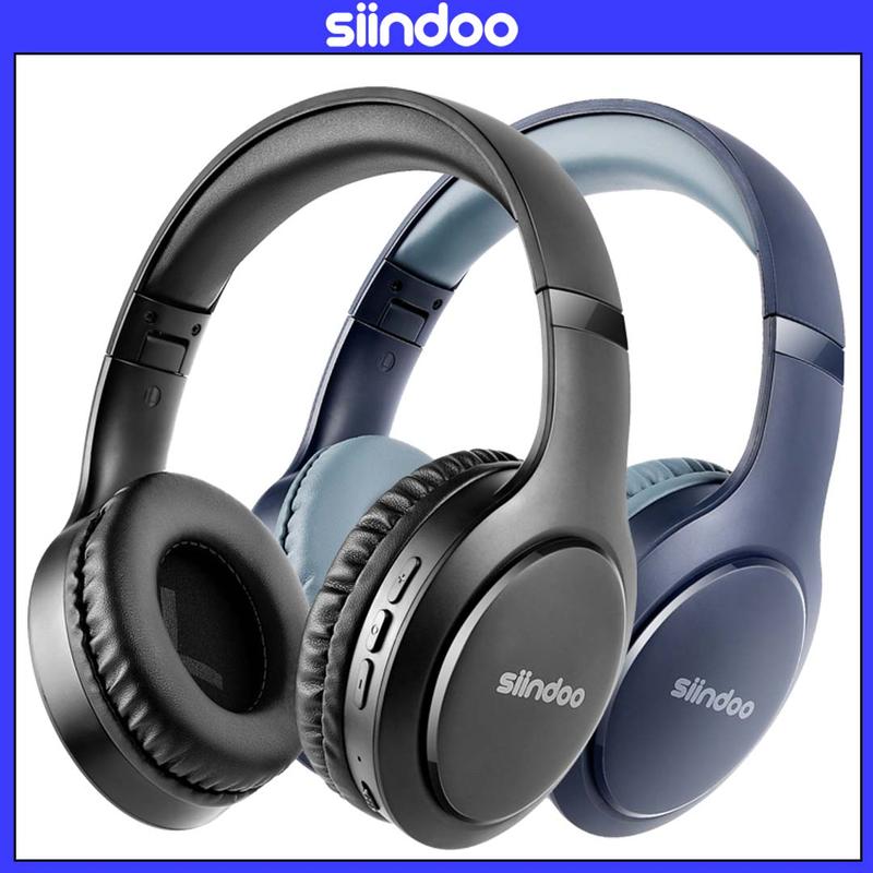 Siindoo Bluetooth Headphones Over Ear, 65H Playtime and 3 EQ Music Modes Wireless Headphones with Mic, Stereo Foldable Wireless Audio Gaming Headset