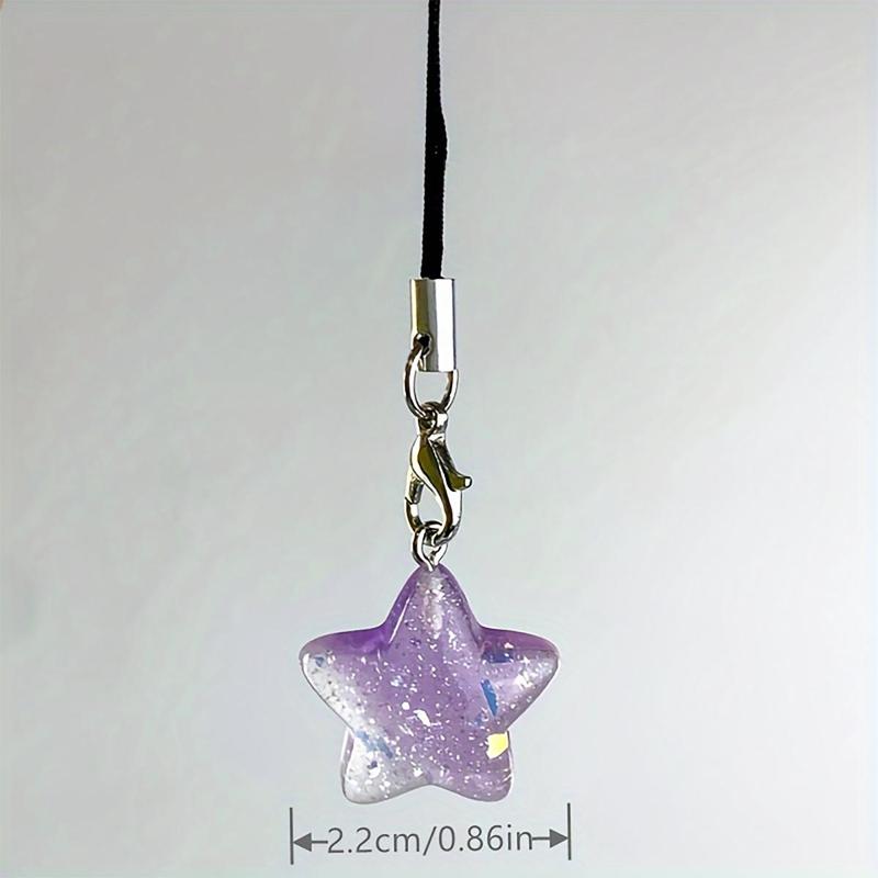 Glitter Star Design Phone Chain, Cute Phone Lanyard, Fashion Phone Decoration Accessories for Women & Girls, Mobile Phone Decoration Accessories