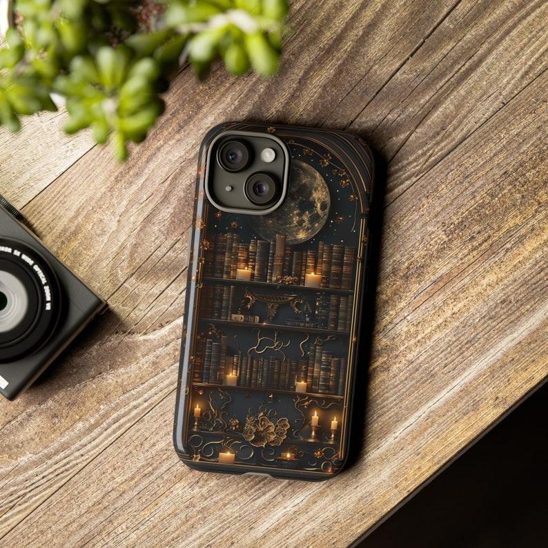 Gothic Bookshelf Phone Case Dark Academia Bookshelf Cover Fantasy Bookshelf Decor Gothic Bookshelf Decor Book Phone Charm Dark Aesthetic, iPhone 15 14 13 12 11 X Pro Max, Plus , pro, iPhone 13 12 mini, iPhone XS Max, iPhone XR Case, iPhone case