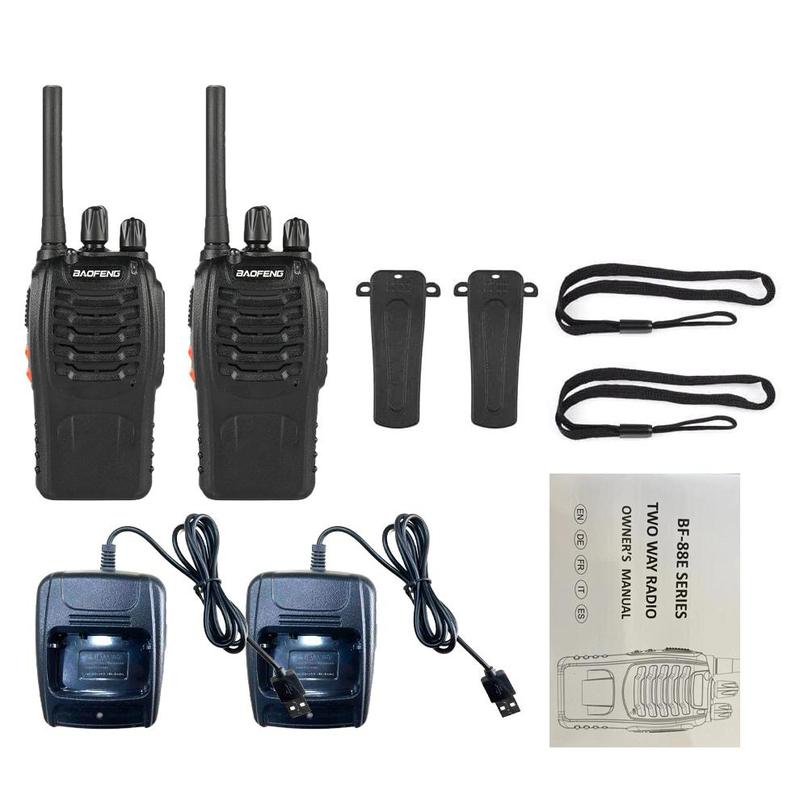 Baofeng 888S Walkie Talkie, 2 Counts Rechargeable Long Range Walkie Talkie with Earpieces, Professional Radio Handheld Two Way Radio with Li-ion Battery & Charger Included