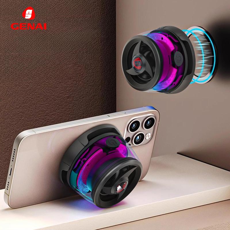 GENAI Magnetic Speaker, Rechargeable Compact & Portable RGB Lights HiFi Sound Speaker with Deep Bass, 6 Hours Playtime TWS Pairing Speaker for Outdoor & Home