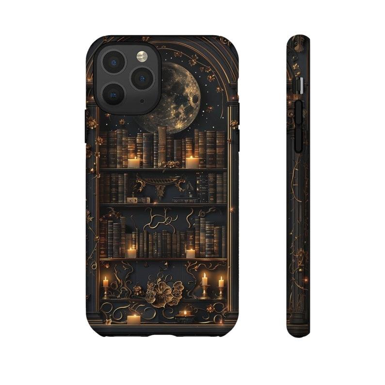 Gothic Bookshelf Phone Case Dark Academia Bookshelf Cover Fantasy Bookshelf Decor Gothic Bookshelf Decor Book Phone Charm Dark Aesthetic, iPhone 15 14 13 12 11 X Pro Max, Plus , pro, iPhone 13 12 mini, iPhone XS Max, iPhone XR Case, iPhone case