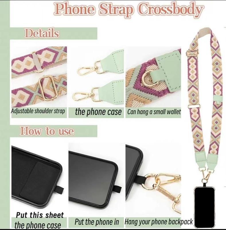 Newly upgraded version phone Crossbody Strap with Wallet and Phone Clip - Portable and Adjustable with Zippered Pouch for Smartphones - Cell phone Accessories Durable Lanyard clip , walkietalkie holder phonecarrier fairy essentia Space Cellphone