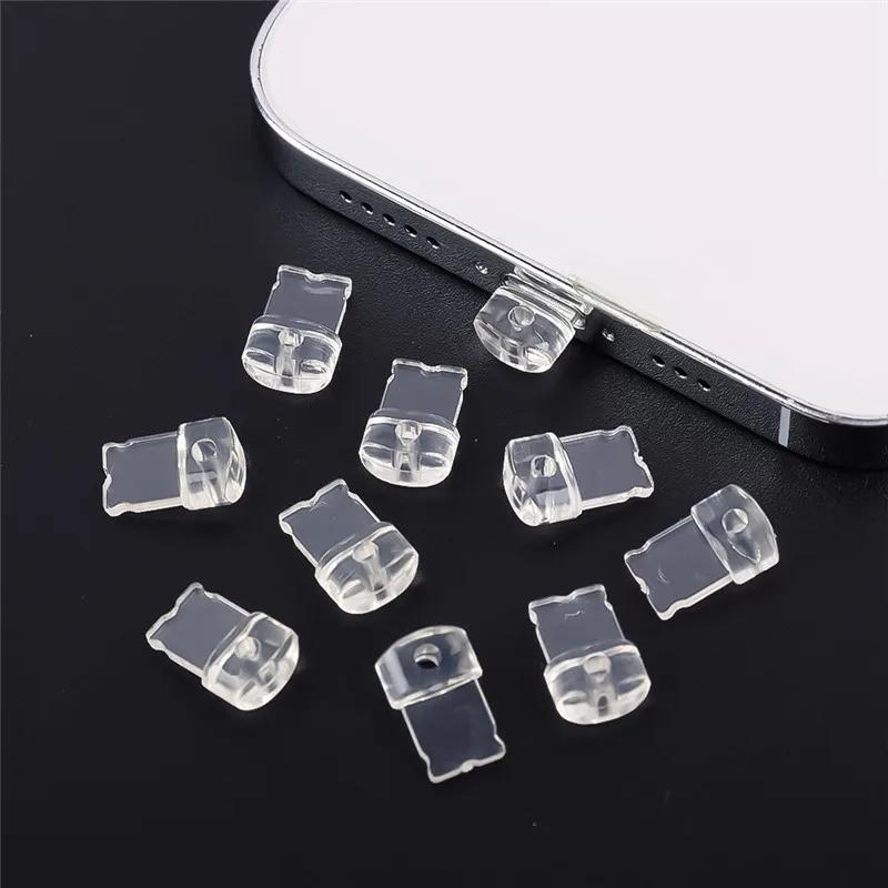 Anti Dust Plug, Transparent Charge Port Dust Plug, Phone Charger Port Stopper Protector Cap for iPhone Type-C Android 3.5mm AUX Port