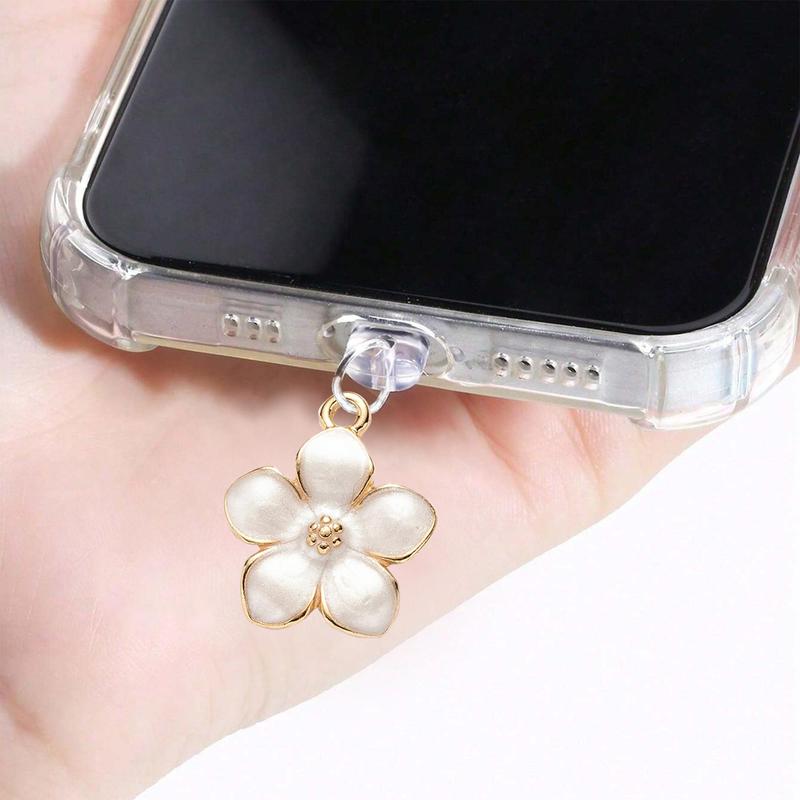 Cute Flower Design Phone Dust Plug, 1 Count Mobile Phone Dust Plug for iPhone & Type-C Interface Mobile Phone, Mobile Phone Decoration Accessories