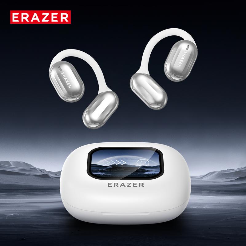 ERAZER True Wireless Open Ear Earbuds Bluetooth 5.4, IPX5 Waterproof,35Hours Play time,OWS Headphones Immersive Premium Sound Long Distance Connection Headset with Charging Case,Light-Weight Headphones Built-in Microphone