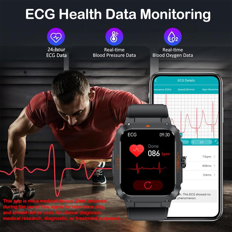 Christmas Gift Ideas ECG Multifunctional Watch for Women & Men -1.92'' Sport Fitness Tracker,Wristwatch and Wearable Smartphone with Body Temp Sleep Monitor  Call  Game  Pedometer for android Iphone