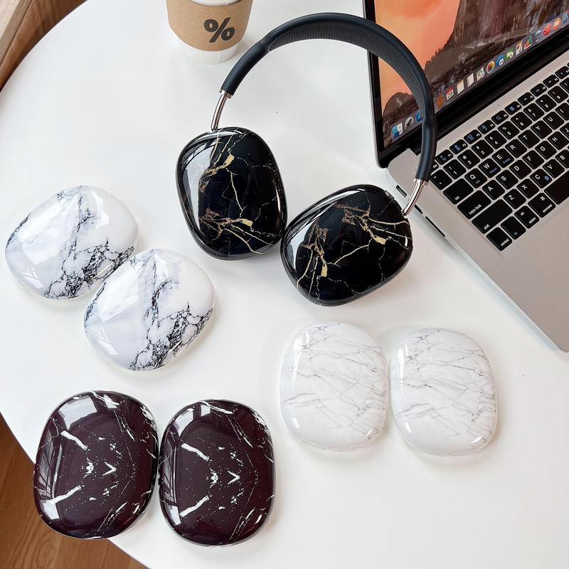 Marble Pattern Earphone Case, 1 Pair TPU Headphone Protective Cover, Earphone Protector for AirPods Max