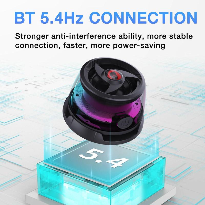 GENAI Magnetic Speaker, Rechargeable Compact & Portable RGB Lights HiFi Sound Speaker with Deep Bass, 6 Hours Playtime TWS Pairing Speaker for Outdoor & Home