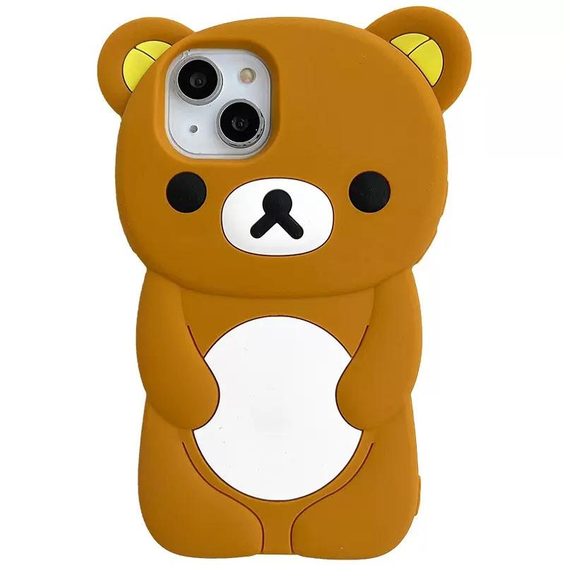 Rilakkuma Bear Silicone Soft Cover Case For iPhone 16 15 14 13 12 11 Pro Max Xs XR 6 7 8 Plus