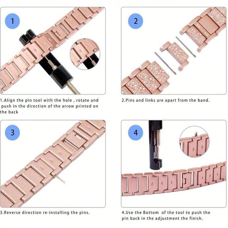 Rhinestone Decor Watch Band & Case, Smart Watch Replacement Band, Fashion Watch Band & Watch Case, Wearable Accessories for Apple Watch 9 8 7 6 5 4 Se Series