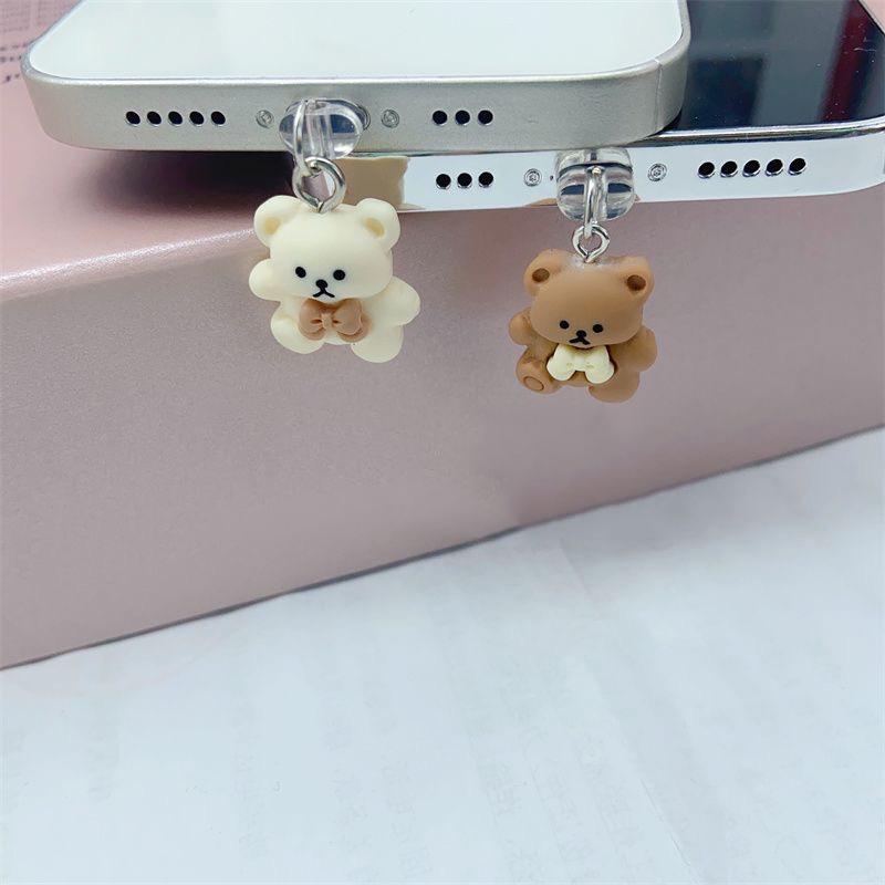 Cute Bear Design Phone Charging Port Dust Plug, 1 Count Anti Dust Plug for Phone, Unique Mobile Phone Accessories for Women & Girls, Dust-proof Plug Tool