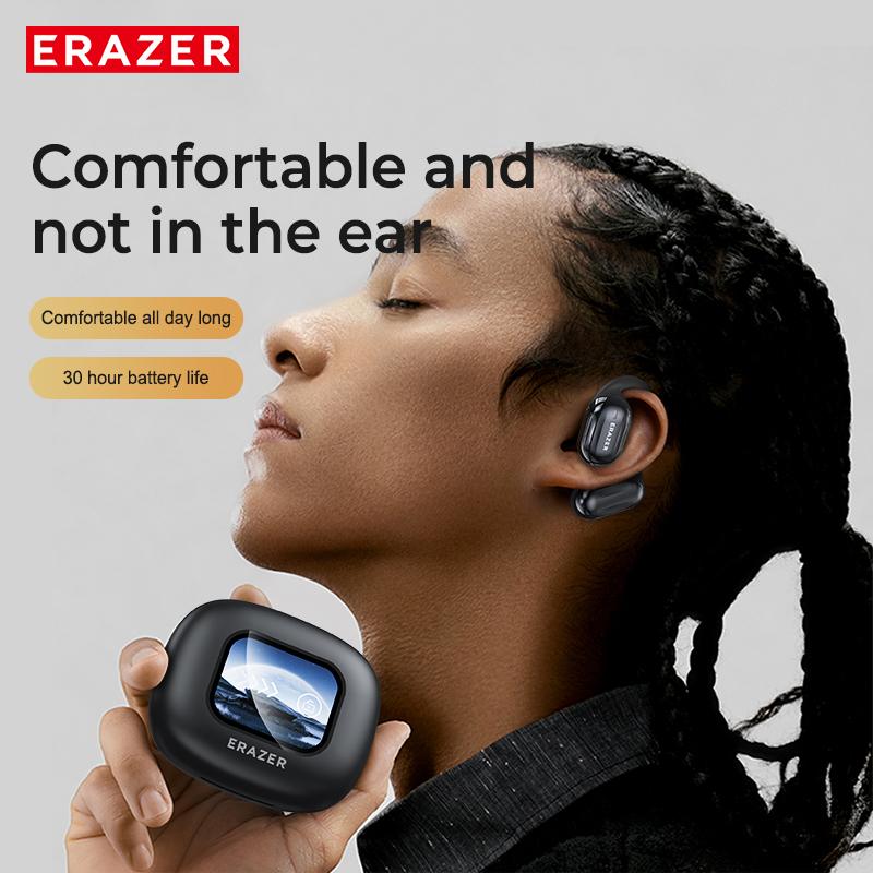 ERAZER OWS Touch Screen Earphone Bluetooth 5.4 Wireless Headphones oise Canceling TF Card Headset HIFI Stereo Full-Color Display Multifunctional Earbuds With Mic