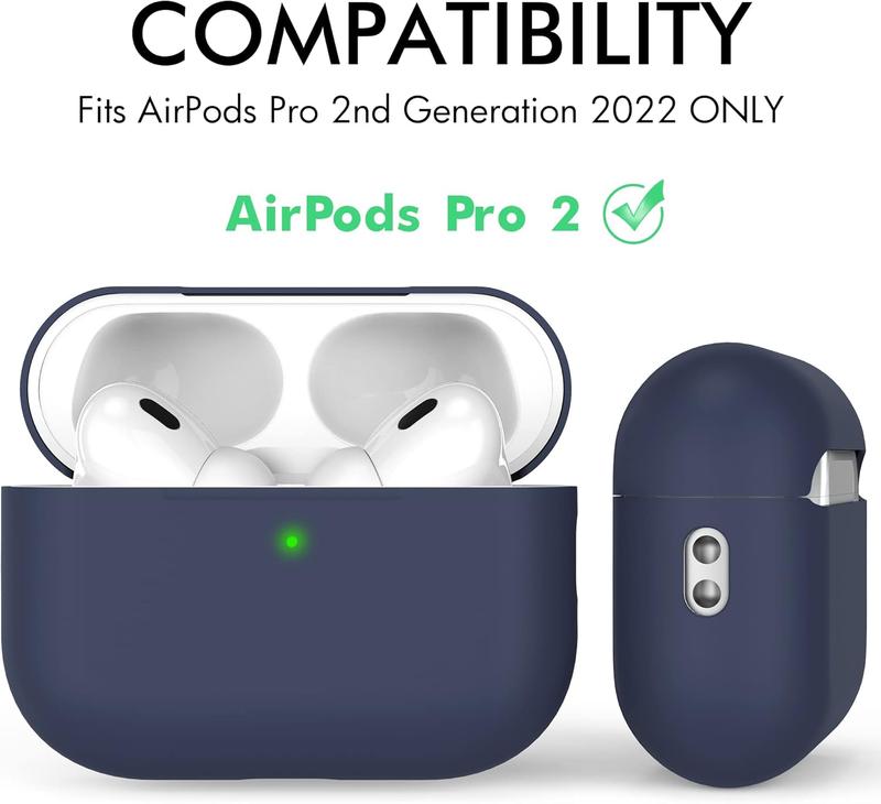 AirPods Pro 2 Case Cover 2022 Slim  Shock-Absorbing Protective Case with Lanyard [Front LED Visible] (Midnight Blue)