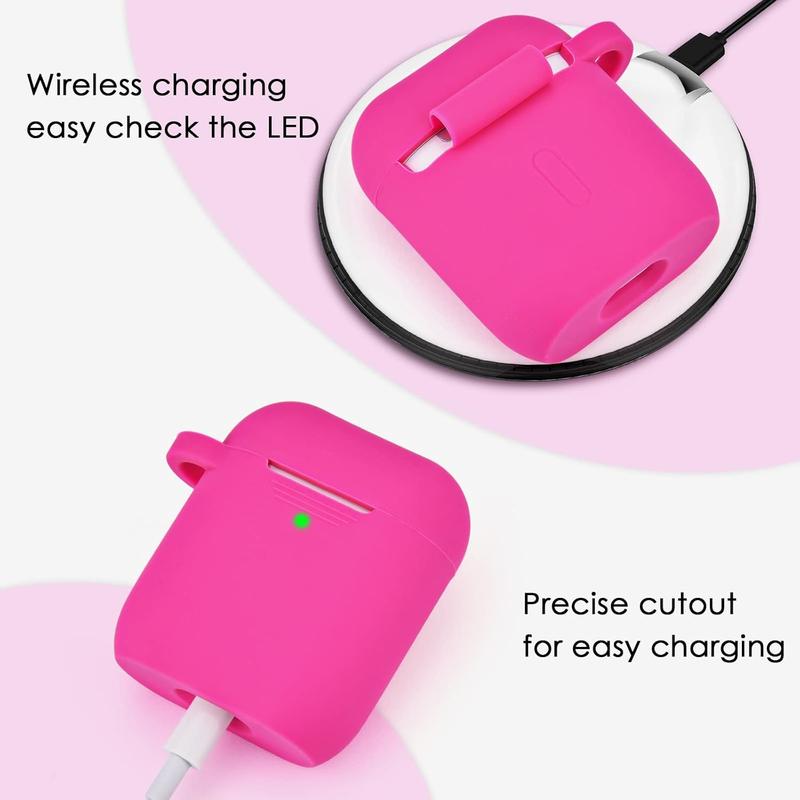 Pink Case Cover for pods 2&1 Charging Case, Cute Air Pods Accessories for Women