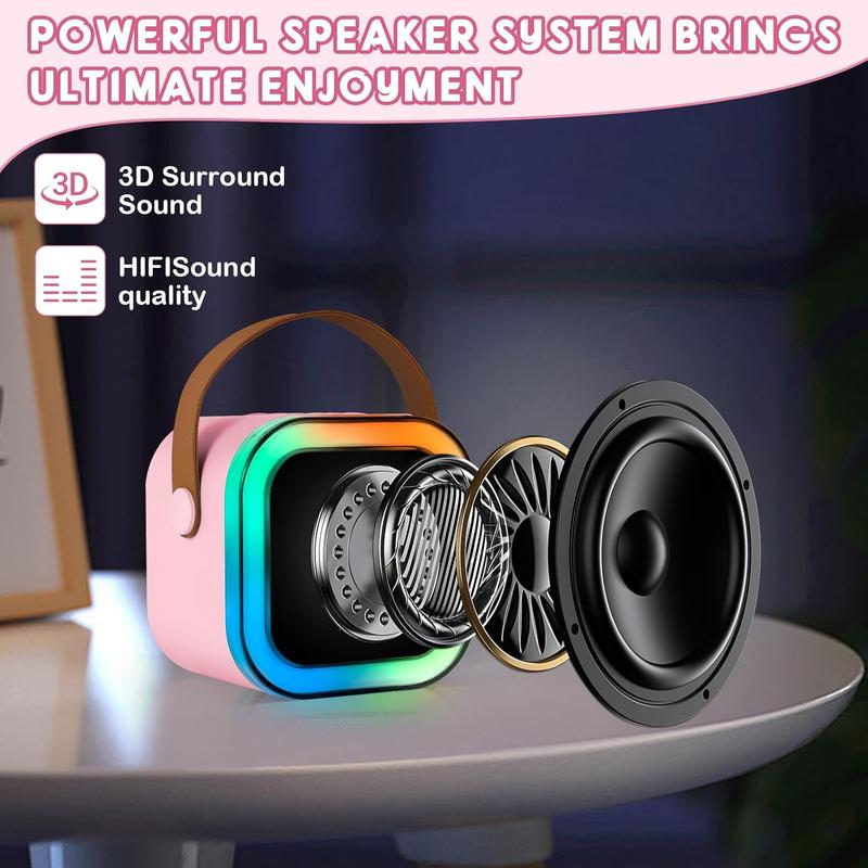 Mini children's karaoke machine, portable Bluetooth speaker, Bluetooth microphone, Bluetooth audio, can be connected to smartphones, suitable for boys, girls, adults, parties, and family KTV