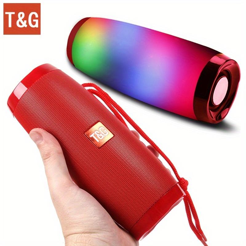 TG157 LED Flashing Light Wireless speaker Portable Outdoor 1200mAh BoomBox speaker support TF card AUX USB FM WAV MP3 WMA 10W power Play time 3-5H support 32G TF card Wireless Radio