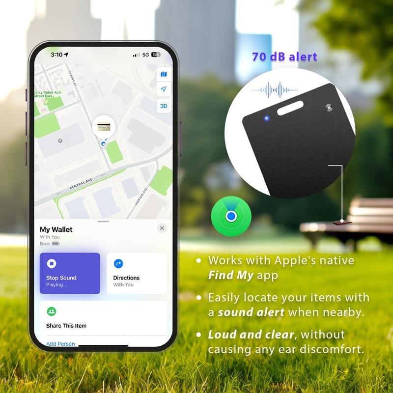 Smart Tracker Card(iOS Only) - Works with Apple Find My, Rechargeable Wireless Charging,IP68 Smart Wallet Tracker Card,Wallet Tracking Card