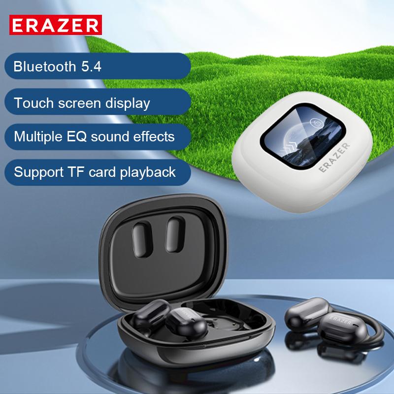 ERAZER True Wireless Open Ear Earbuds Bluetooth 5.4, IPX5 Waterproof,35Hours Play time,OWS Headphones Immersive Premium Sound Long Distance Connection Headset with Charging Case,Light-Weight Headphones Built-in Microphone