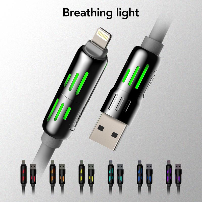 6.6ft 240W 4-in-1 USB Charging Cable - m fish Fast Charging for A+ TYPE C and Lightning - Aluminum Alloy Compatible with iphone 13 14 15 16、huawei fast charge Multifunctional USB-C