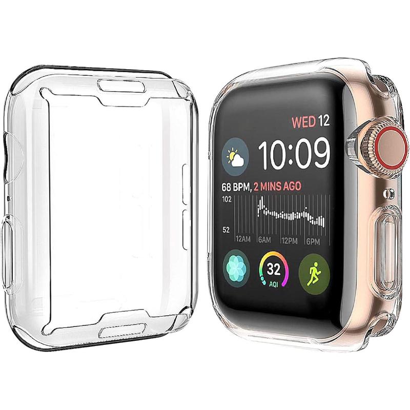 [2-Pack] 40mm Case for Apple Watch SE 2023   Series 6   SE Series 5   Series 4 Screen Protector, Overall Protective Case TPU HD Ultra-Thin Cover for iWatch, 2 Transparent Accessories Wearable Accessories Wearable Protection Handheld