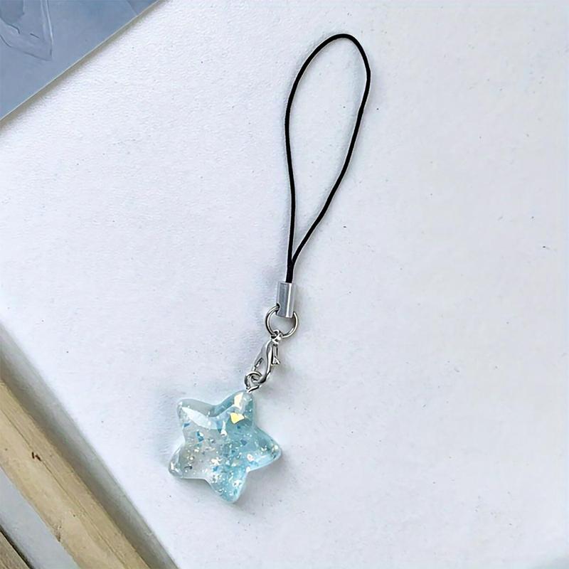 Glitter Star Design Phone Chain, Cute Phone Lanyard, Fashion Phone Decoration Accessories for Women & Girls, Mobile Phone Decoration Accessories