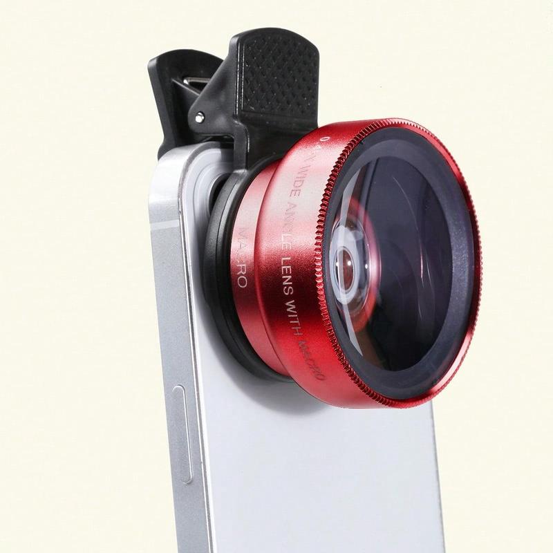 1 Set Universal Clip Type Phone Lens, 0.45X Wide Angle & Macro Distance Lens, Phone Auxiliary Professional Lens for Selfie, Video Recording & Photography