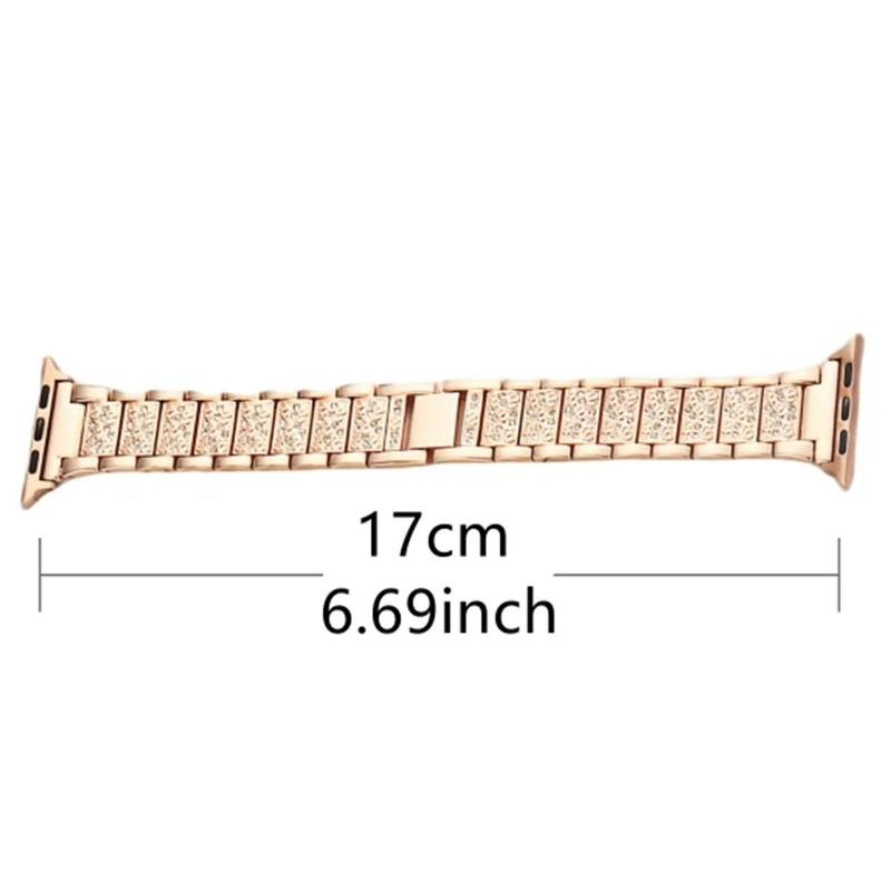 Rhinestone Decor Watch Band & Case, Smart Watch Replacement Band, Fashion Watch Band & Watch Case, Wearable Accessories for Apple Watch 9 8 7 6 5 4 Se Series