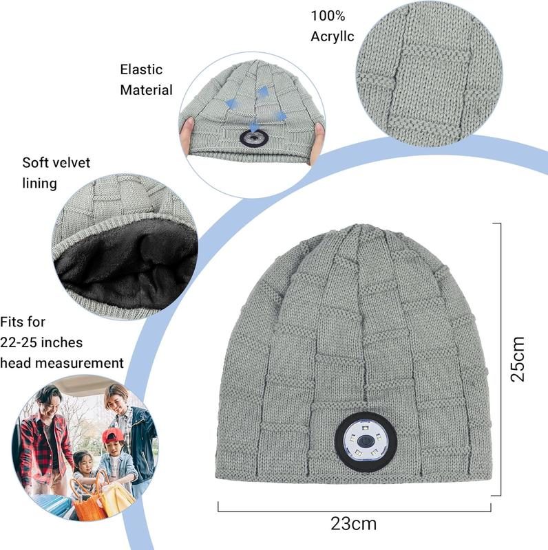 Bluetooth Hat Beanie with Headphones,Reachargeable Winter Knit Music Cap,Wireless Earphone Beanie for Men Women