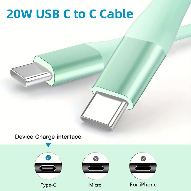 20W USB-C to Type-C Fast Charging Cable, 6.6FT Phone Charging Cable Compatible with Apple iPhone 15 HUAWEI Samsung Xiaomi OPPO & More USB-C Devices