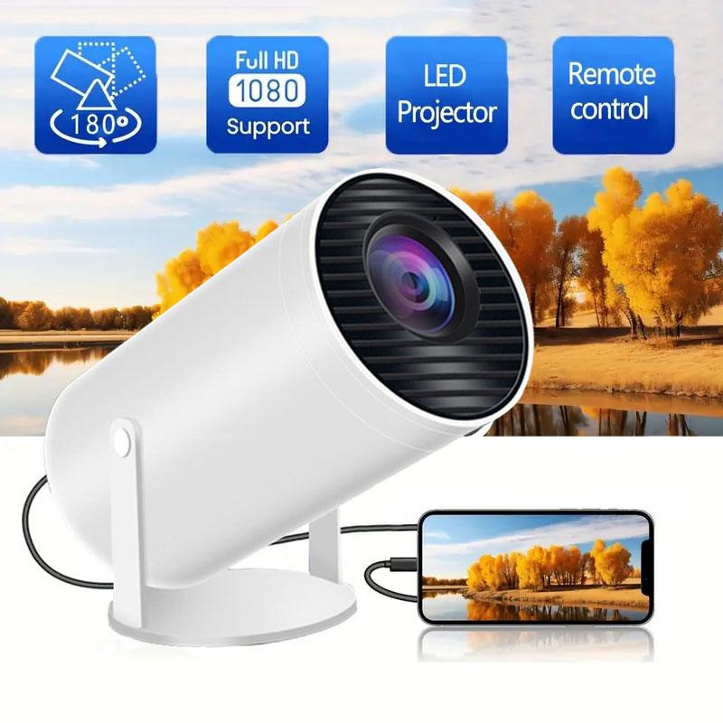 Projector, home HD intelligent projector, portable mobile bedroom home theater, Wired projection screen #125 Audio Bluetooth