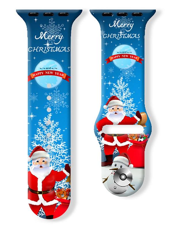 Christmas Themed Watch Band, Silicone Watch Strap for iWatch Ultra S8 38 40 41MM 42 44 45 49MM, Smart Watch Accessories for Women & Men