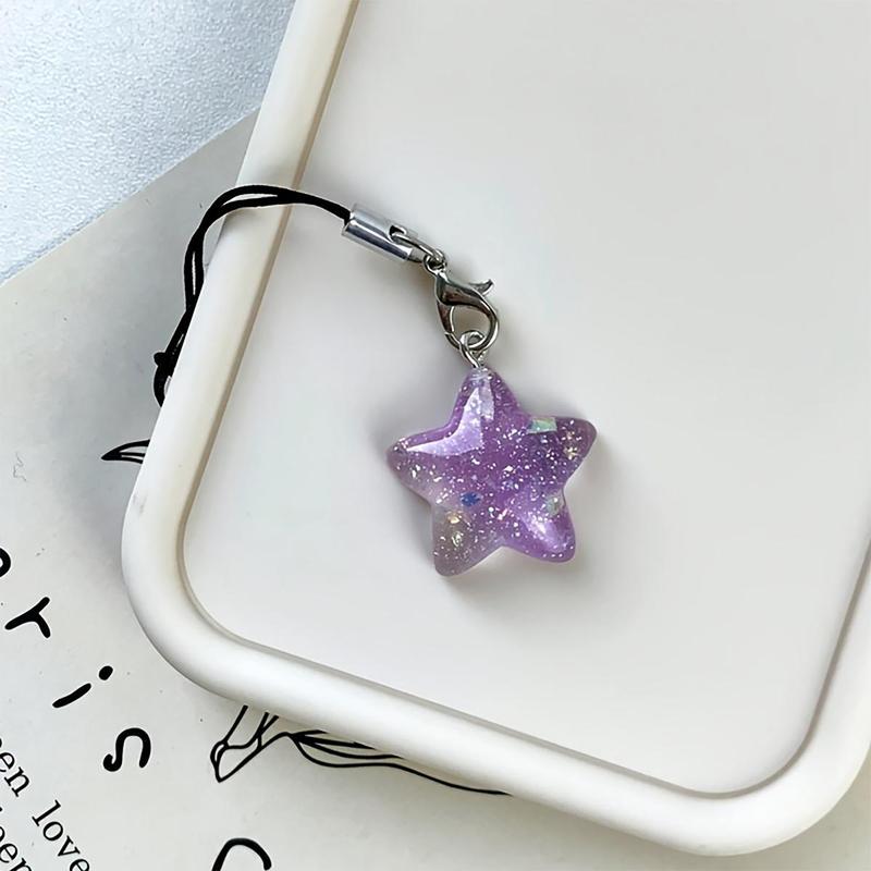 Glitter Star Design Phone Chain, Cute Phone Lanyard, Fashion Phone Decoration Accessories for Women & Girls, Mobile Phone Decoration Accessories