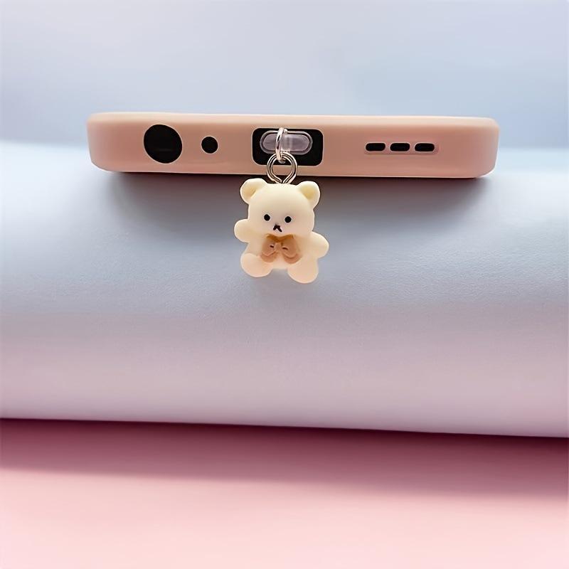 Cute Bear Design Phone Charging Port Dust Plug, 1 Count Anti Dust Plug for Phone, Unique Mobile Phone Accessories for Women & Girls, Dust-proof Plug Tool