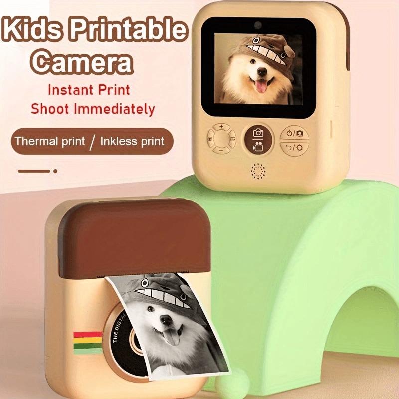 Instant print camera for kids, creative Christmas and birthday gift for boys and girls ages 6 and up, HD digital camera with thermal paper, educational children's toy camera, portable instant print camera, includes 32GB SD card