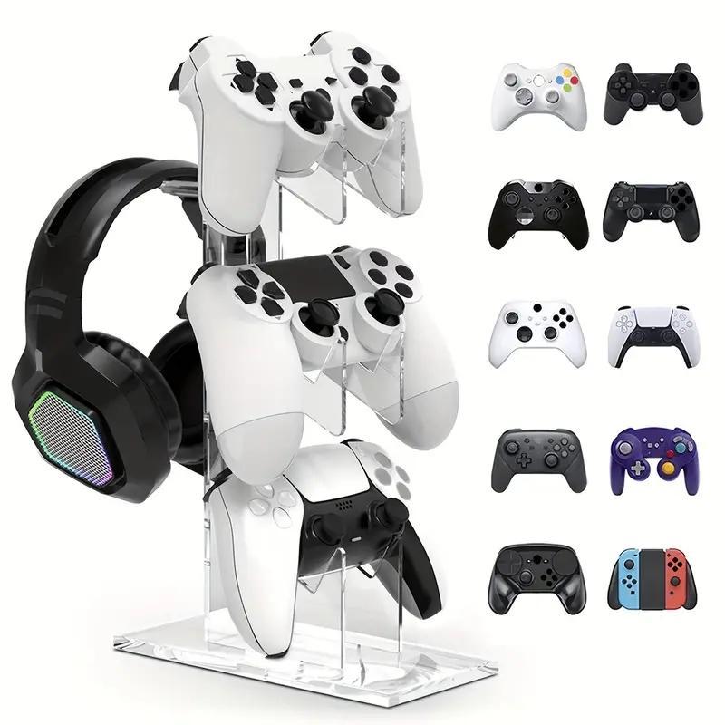 3-layer Gaming Controller Stand & Headphone Stand, Storage Charger Stand For PS5 S4 Controller, Controller Holder Headset Stand, Smartphone Console Gaming Accessories, Gaming Products, Back to School Gifts