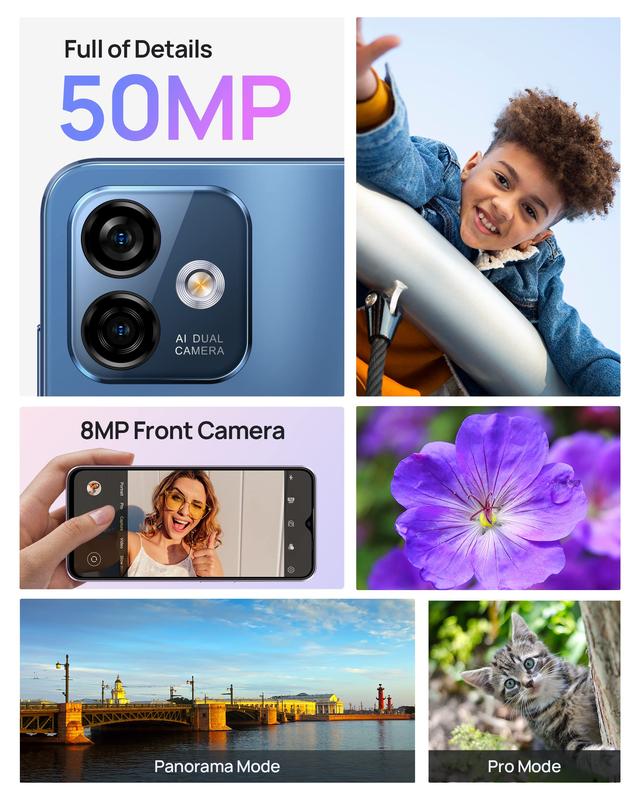 Note 16 Pro NFC Unlocked Mobile Cell Phones,  12GB (4GB+8Virtual)+ 128GB, 8 Core, 6.52 ''FHD Display + Screen Unlocked, Android 13, 50MP + 8MP, 4400 mAh Battery , Dual Sim 4G LTE Cellphone , Splash Proof,Fingerprint &Face Unlock Smartphone