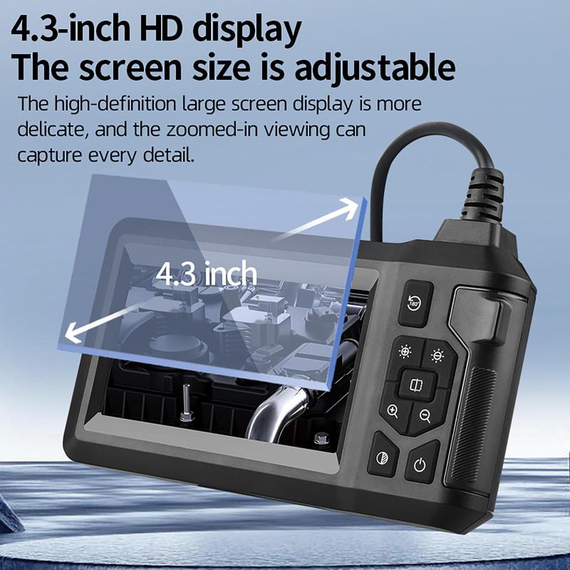 1920P HD Snake Camera with 8 LED Lights, Waterproof Endoscope Camera with 4.3 Inch Screen, Borescope Inspection Camera for Sewer, Pipe, Optical Instruments